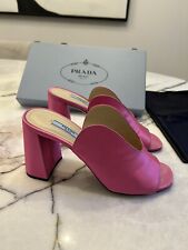 Prada Pink Satin Mules Sandals Shoes Heels 37 UK 4 Calzature Donna £960
