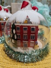 Cath Kidston Christmas Bauble Town House snow globe decoration ex shop display 