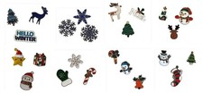Christmas Pin Badge SET OF 3 Reindeer Tree Snowflake Snowman Gift Secret Santa