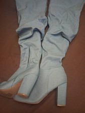 Demin Thigh-high Boots UK Size 9