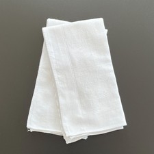 Vintage - Two - White - Damask Napkins - 48cm x 46cm