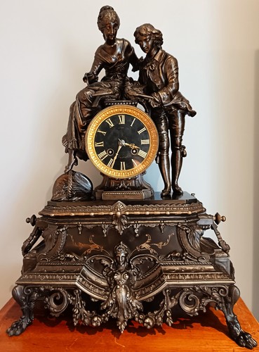 Antique french figural - french, mantel