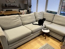 Grey Corner Sofa 5/6 Seater - Sofa Workshop, Collection Only.  Has MARKS /PLUCKS