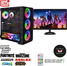 Gaming PC Computer 22" Bundle Intel Quad Core i7 16GB 256GB 4GB Graphics Card