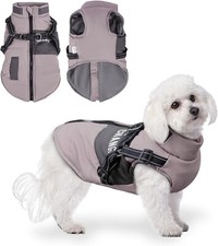 Royal Baby Dog Coat Fleece Lined Built-in Harness Smaller Dogs size small