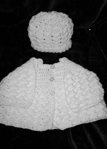 Hand crochet baby matinee - baby,