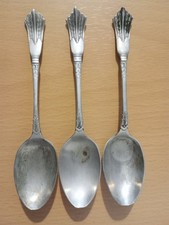 3x Vintage Teaspoons Nickel