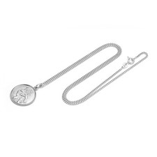 925 Sterling Silver St Christopher Necklace Pendant in 2 sizes with curb chain