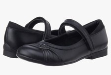 Clarks Girls Dolly Heart Black Leather School Shoes - Size Infant 7 E