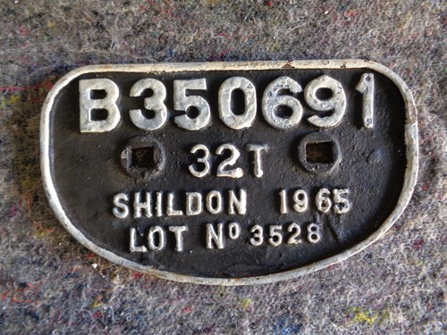 Shildon 1965 wagon plate - 1965,