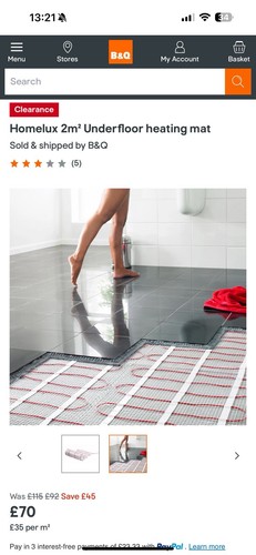 Homelux underfloor heating - heating, mat