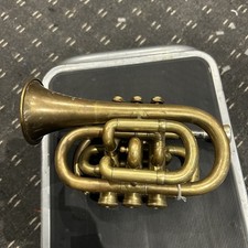 Antique Brass Bb Mini Trumpet Pocket Bugle class’s boosey & co. See pics