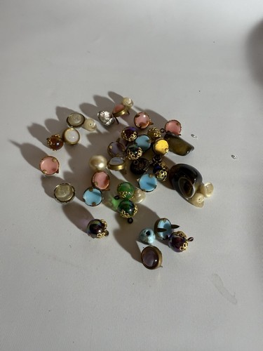 Vintage glass stones charms - glass,
