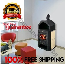 Wood burning stove back - burning,