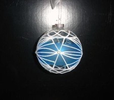 80mm Blue Glass Decorated