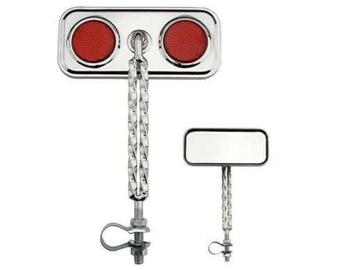 Chrome red reflector - chrome, w/red