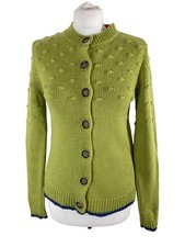 White Stuff Apple Green Artsy Cardigan 8/10 with alpaca cosy Bobble Knit