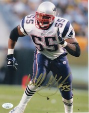 NEW ENGLAND PATRIOTS Willie McGinest SIGNED ACTION SACK PHOTO JSA