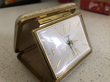 Vintage Europa 2 Jewel Made In Germany Travel Alarm Mechanical Clock Working