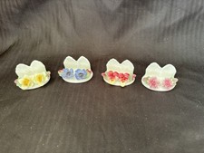 4 X Vintage Aynsley Bone China Floral Place Card Holders, Dinner Party