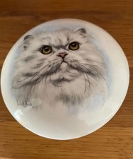 Collectable Pill and Trinket boxes Bone China by ROJAN  with a Cat Motiff