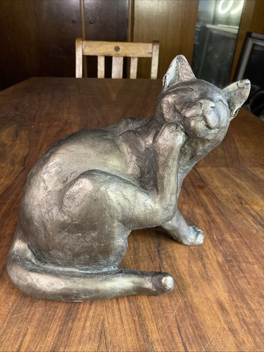 Vintage cat cold cast - cat, bronze