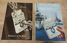 2x 1953 Original News Paper Adverts Senior Service Cigarettes