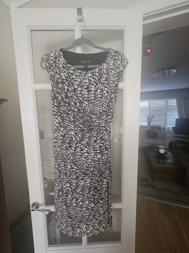 Black and white designer dress - black,