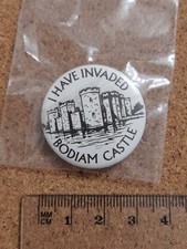 National Trust BODIAM CASTLE I Have Invaded B&w Charity Tin Badge