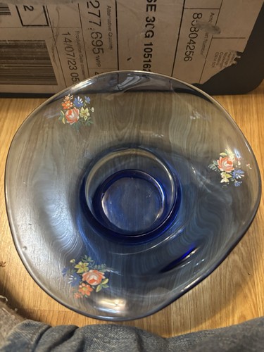 Cobalt blue glass bowl
