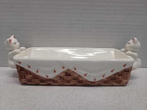 Cats ceramic woven basket - cats,