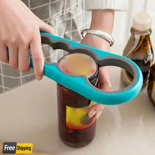 4-in-1 Jar & Bottle Opener – Easy Grip Kitchen Tool for Lids, Jars & Cans