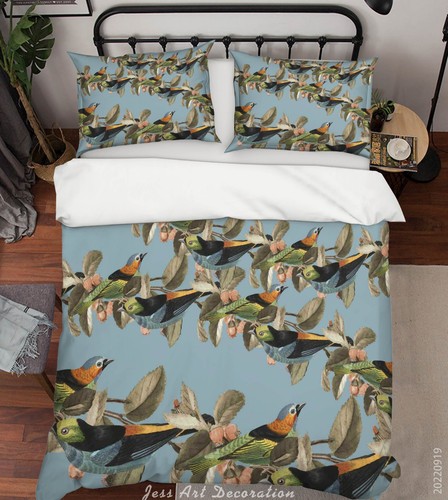 Bird flock flower leaf - 3d,