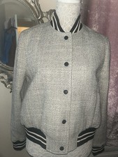 Me & Em Black And White Varsity Jacket Size 12