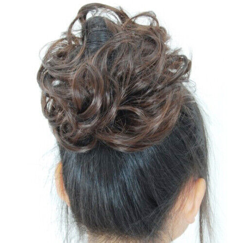 Curly messy bun hair piece - messy,