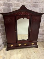 Dolls House 1/12 Scale Miniature Heidi Ott Mahogany Ornate Wardrobe