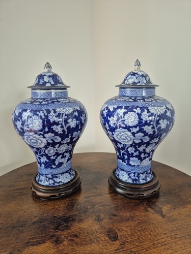 Pair vintage blue white - vintage,