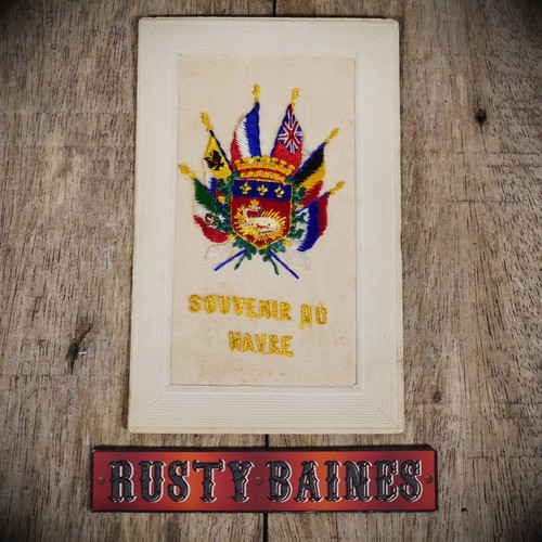 Postcard ww1 era embroidered - era,