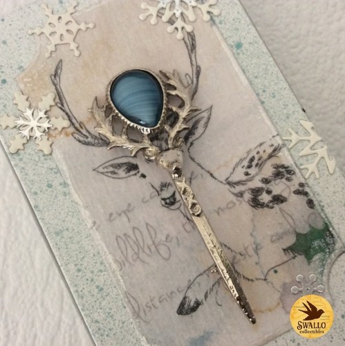 Vintage stag brooch - , silver