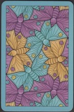Playing Cards Single Card Old Vintage * MC ESCHER Graphic Art * SYMMETRY MOTHS A