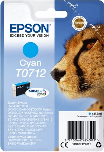 Epson t0712 cheetah cyan - epson,
