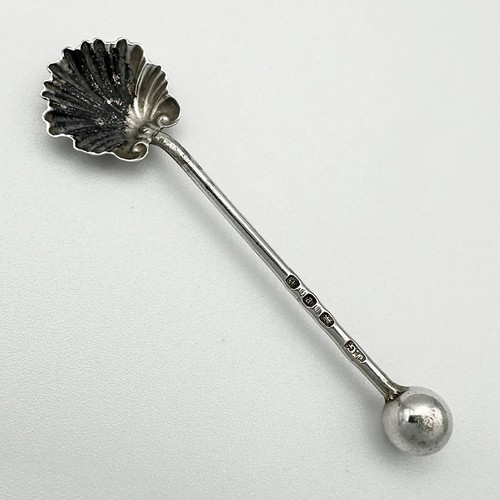 Victorian shell salt - salt, spoon
