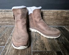 SKECHERS 'Synergy' Women's Tan Brown Faux Leather Ankle Boots Size 5.5