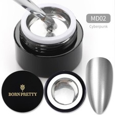 BORN PRETTY Silver Metallic Gel Nail Polish Sparkling Mirror Painting Gel MD 02