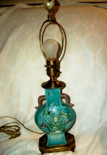 Antique majolica turquoise - antique,
