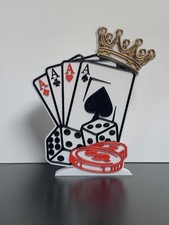 Playing Cards Aces Dice Poker Chips Gambling Style plaque game Trophy award gift