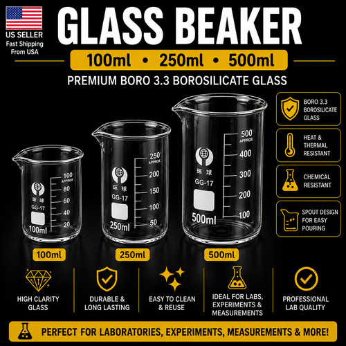 Laboratory glass beaker set - beaker,