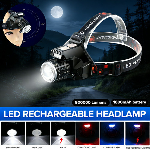 900000lm led headlamp camping - 900000lm,
