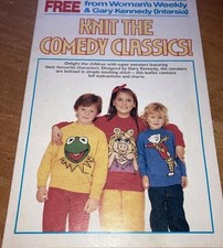 VintageGary Kennedy Jumper Knitting Pattern: Kermit Frog/Miss Piggy/Rupert bear