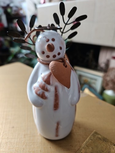Ceramic snowman with - snowman, halo